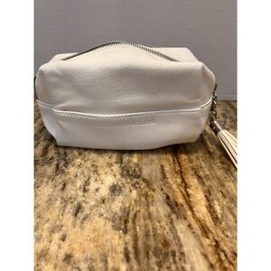 RODAN & FIELDS White CanvasR&F Lined Zippered Makeup Pouch Bag  Case W/ Tassel